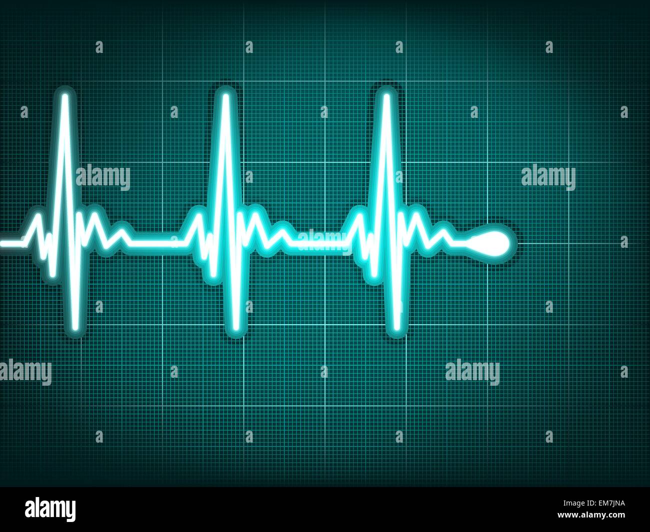 Elettrocardiogramma via del cuore umano. EPS 8 Illustrazione Vettoriale