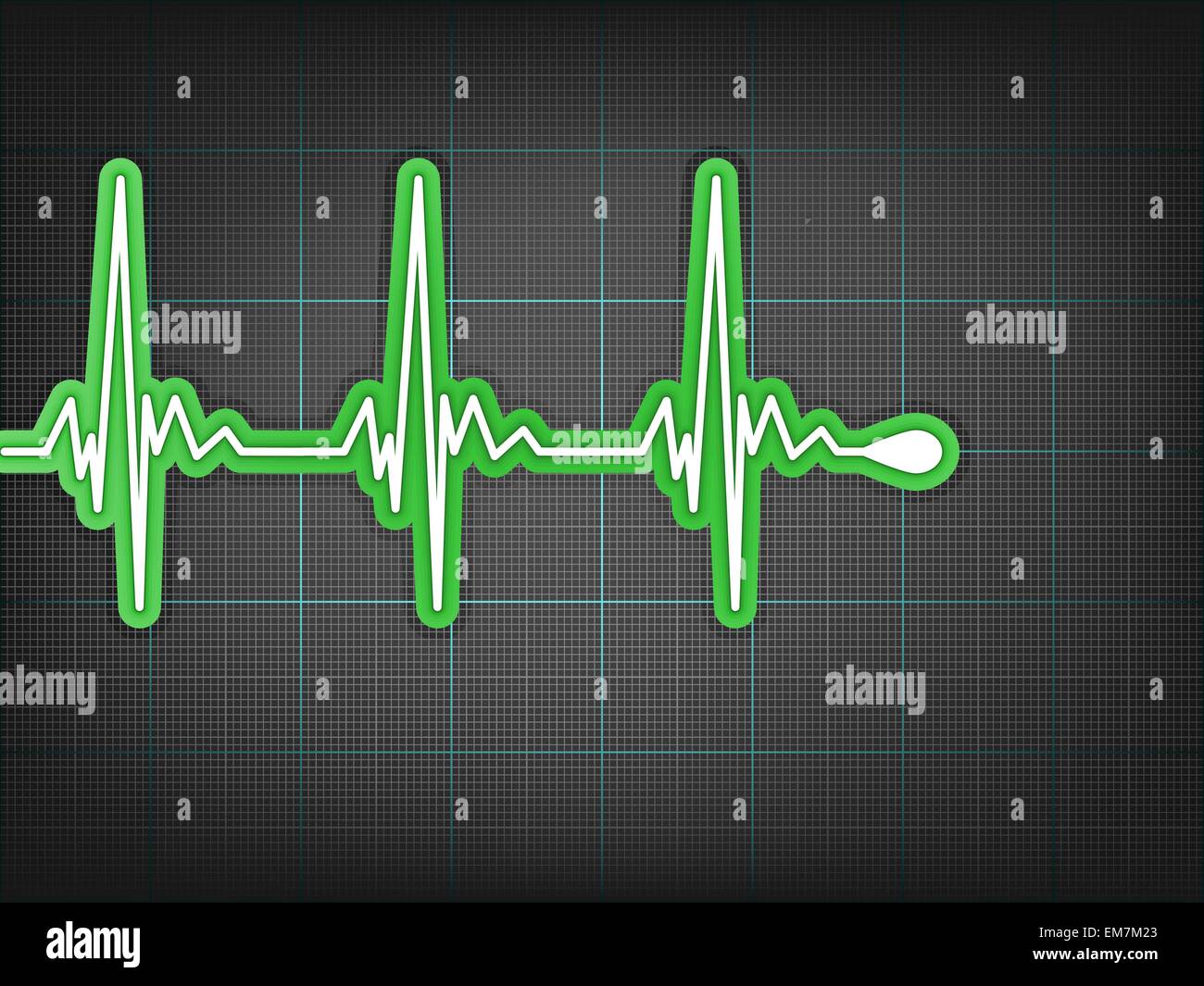 Cuore cardiogram con ombra su profondo rosso. EPS 8 Illustrazione Vettoriale