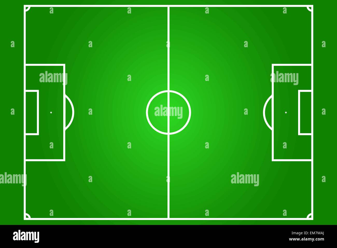Il vettore di campo di calcio, reale proporzione Illustrazione Vettoriale