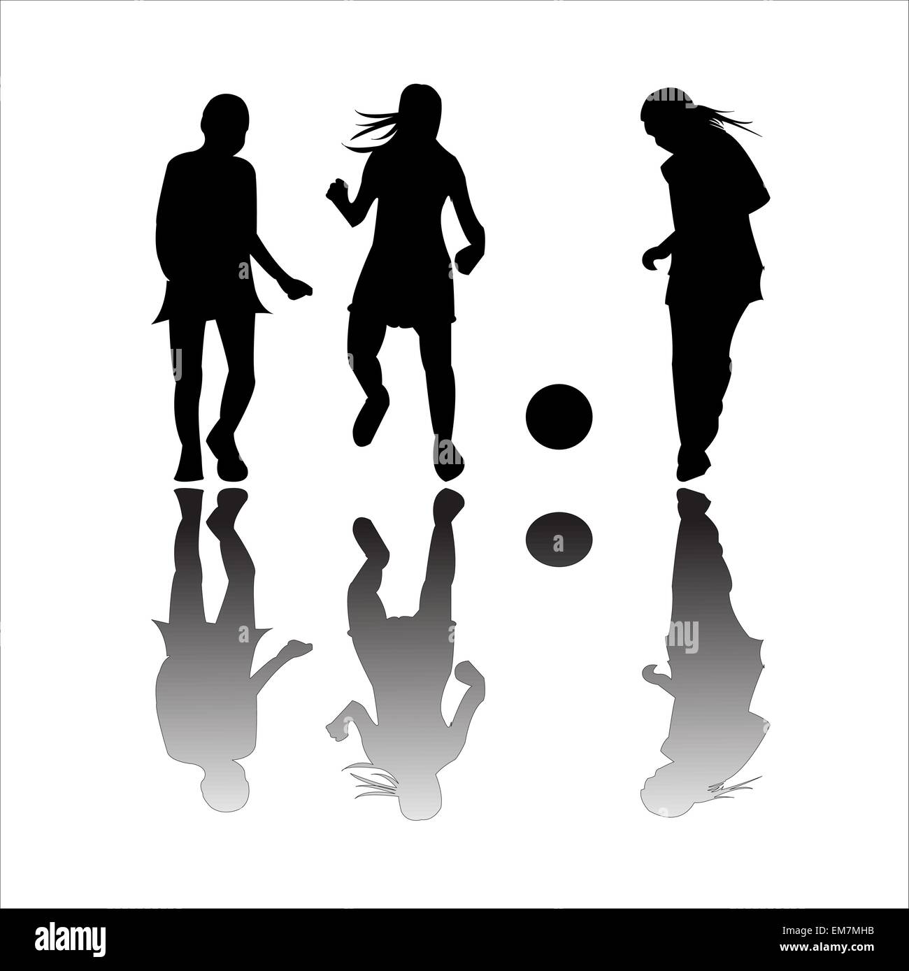 Le ragazze che giocano a calcio Illustrazione Vettoriale