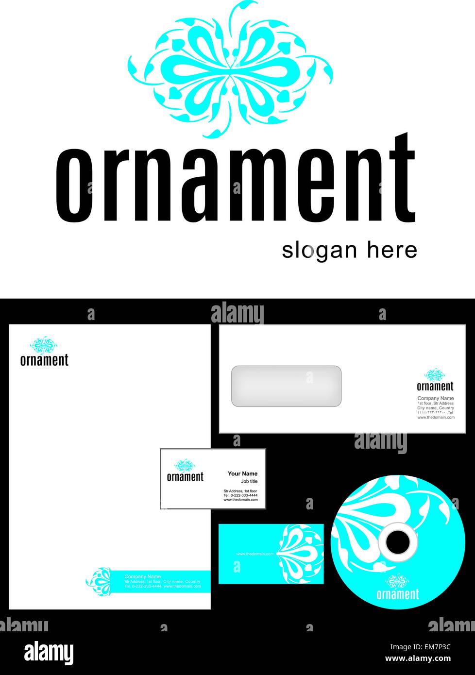 Ornamento Logo Design Illustrazione Vettoriale
