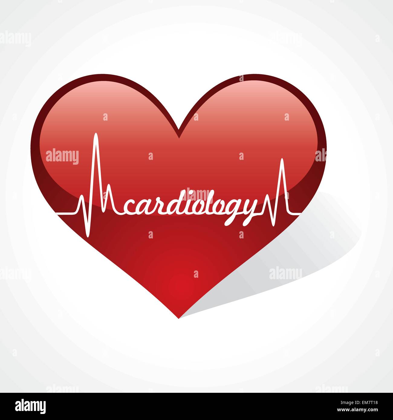 Fare heartbeat cardiologia parola nel cuore stock Illustrazione Vettoriale