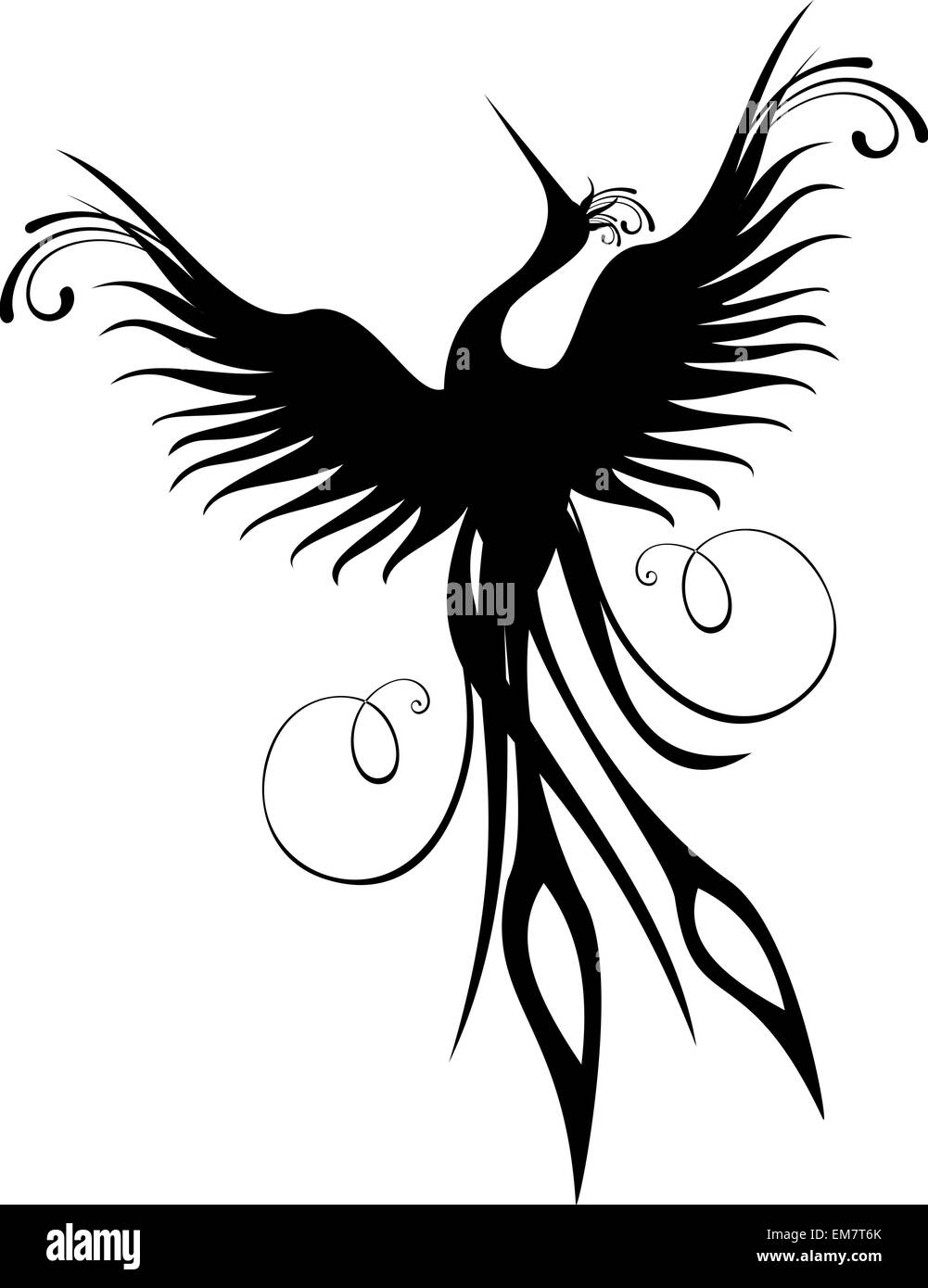 Phoenix Bird figura isolato Illustrazione Vettoriale