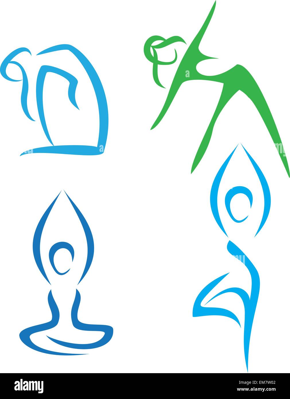 Lo Yoga pone simboli impostati 2 Illustrazione Vettoriale