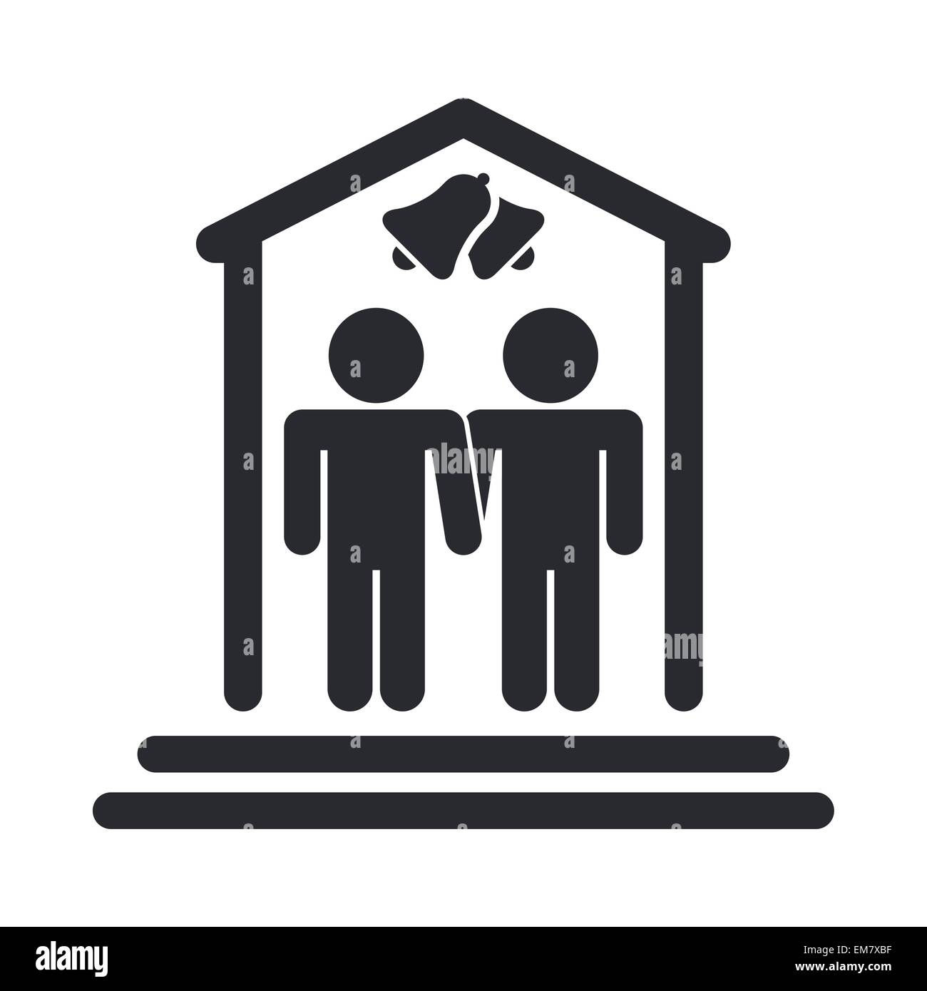 Illustrazione Vettoriale di isolato gay icona di nozze Illustrazione Vettoriale