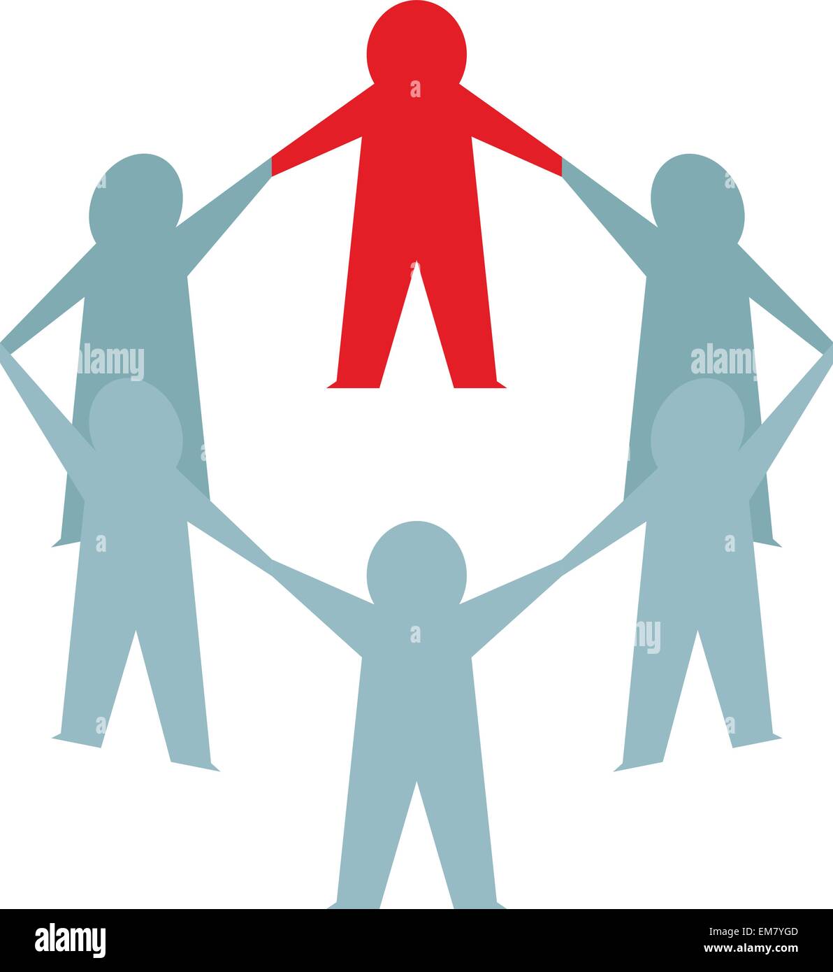 Carta unico uomo in un team isolati su sfondo bianco Illustrazione Vettoriale