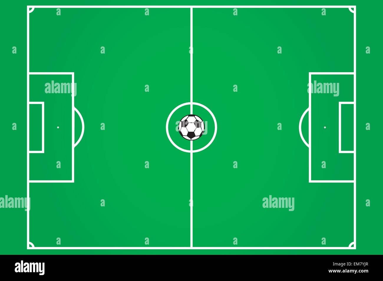 Campo di calcio con palla al centro Illustrazione Vettoriale