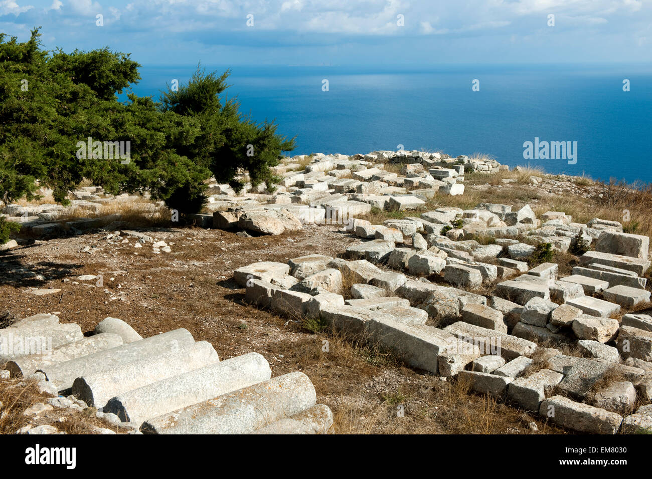 Griechenland, Kykladen, Santorini, Kamari, Alt-Thera Foto Stock
