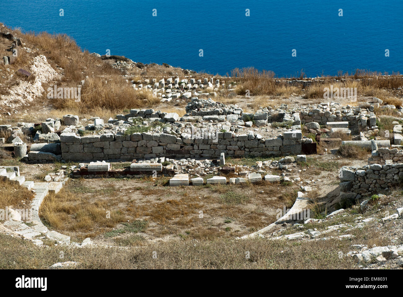 Griechenland, Kykladen, Santorini, Kamari, Alt-Thera, teatro Foto Stock