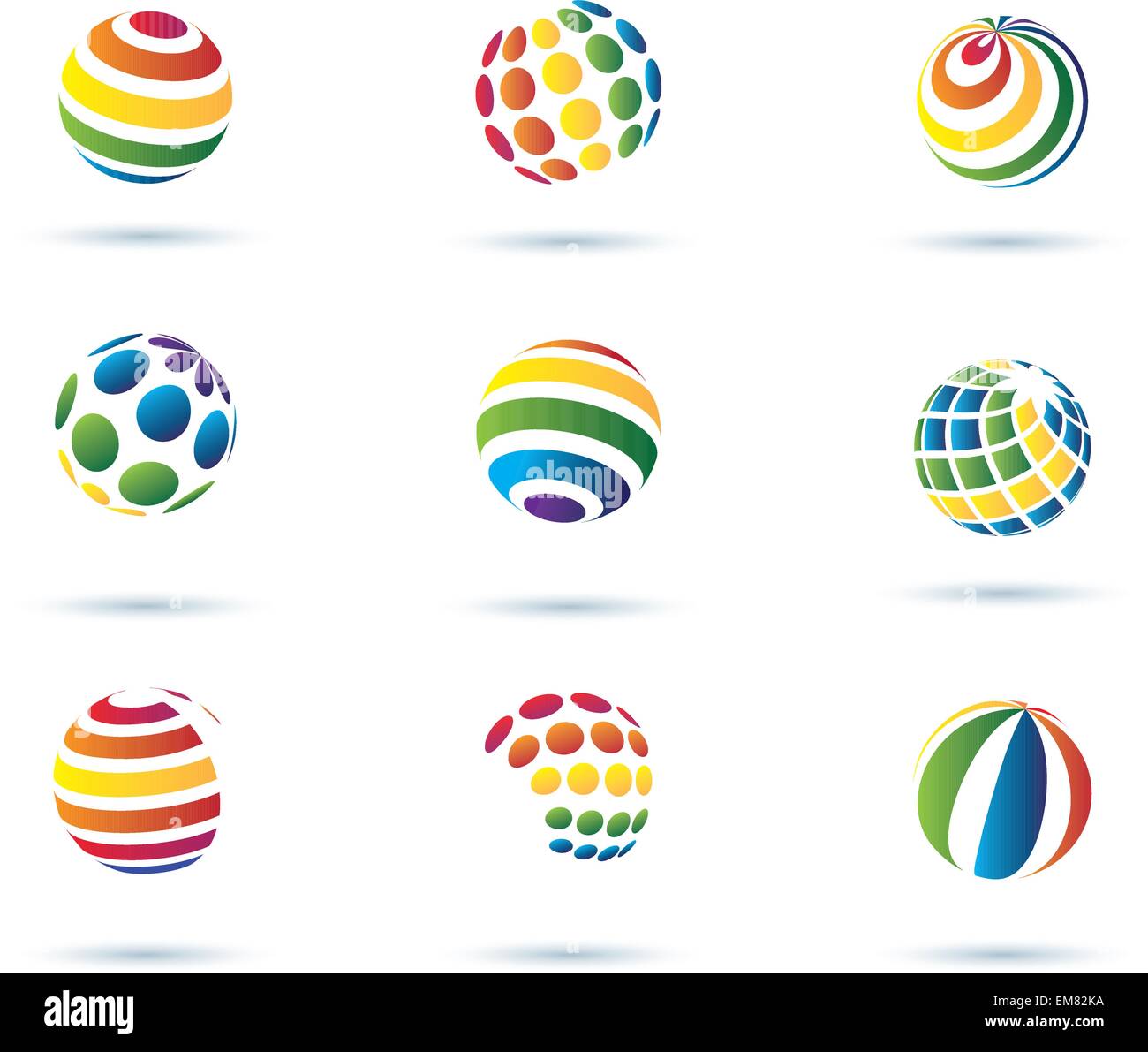 Globo astratto icone vettoriali Illustrazione Vettoriale
