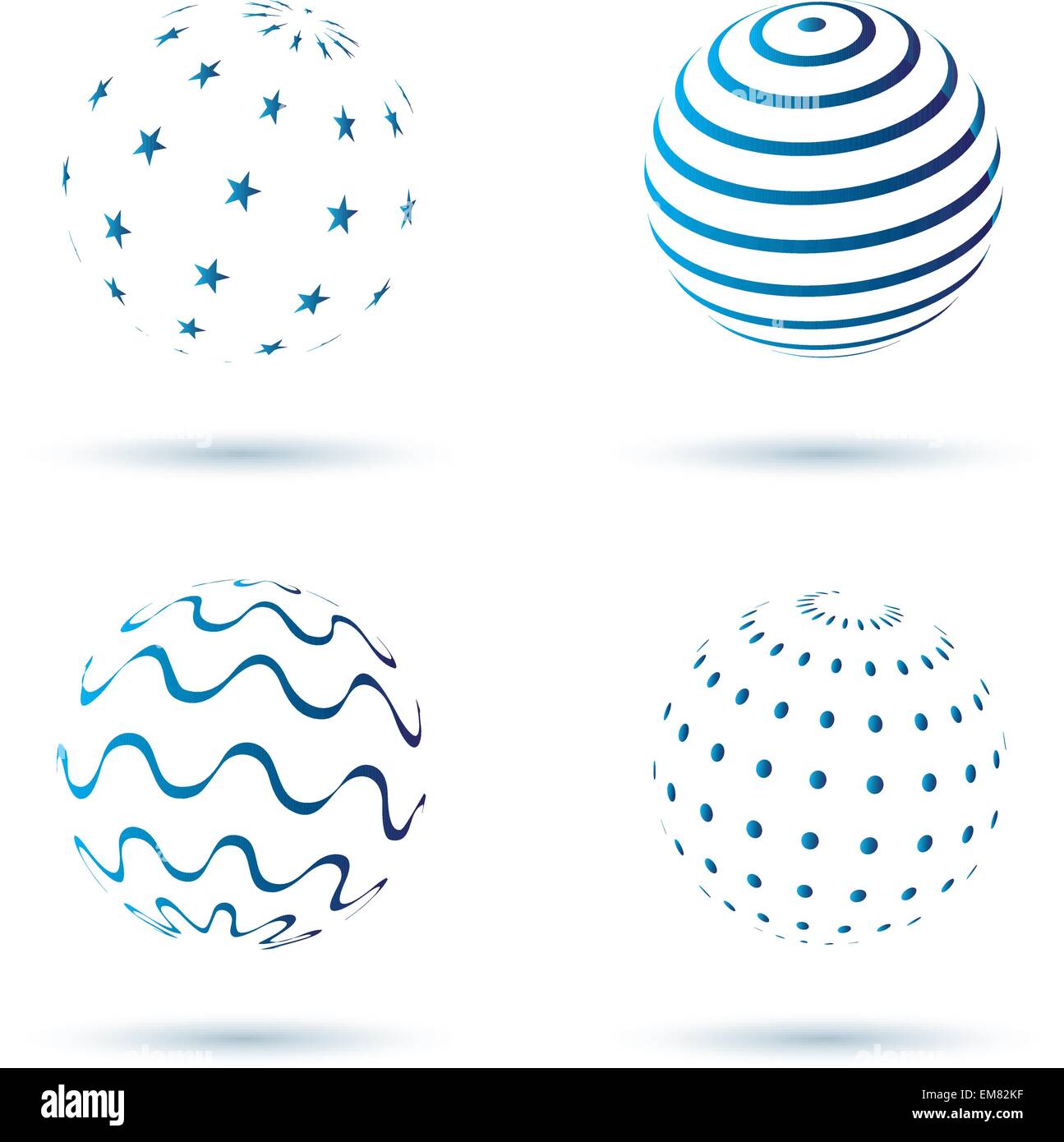Abstract set di icone del globo Illustrazione Vettoriale