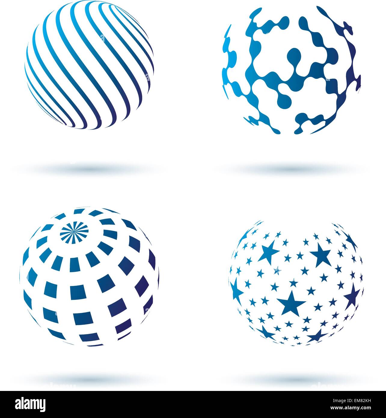 Set di globo astratto icone vettoriali Illustrazione Vettoriale