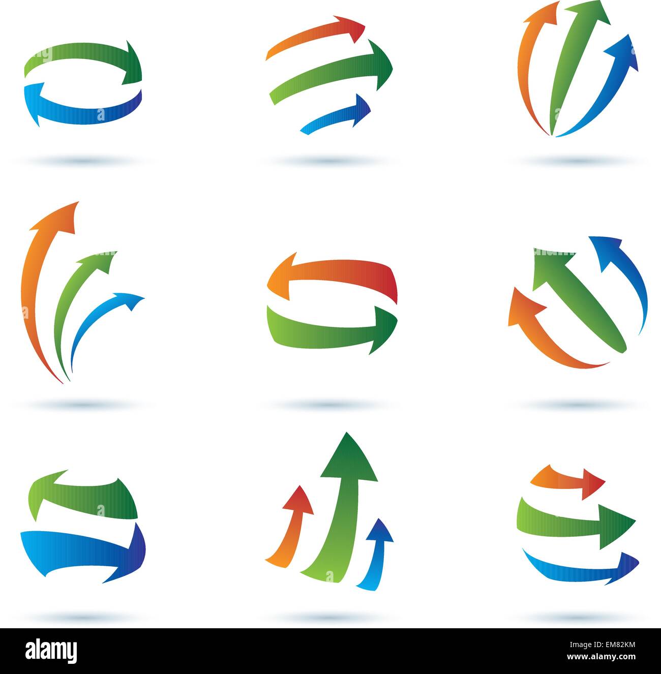 Frecce di astratto icone vettoriali collezione Illustrazione Vettoriale