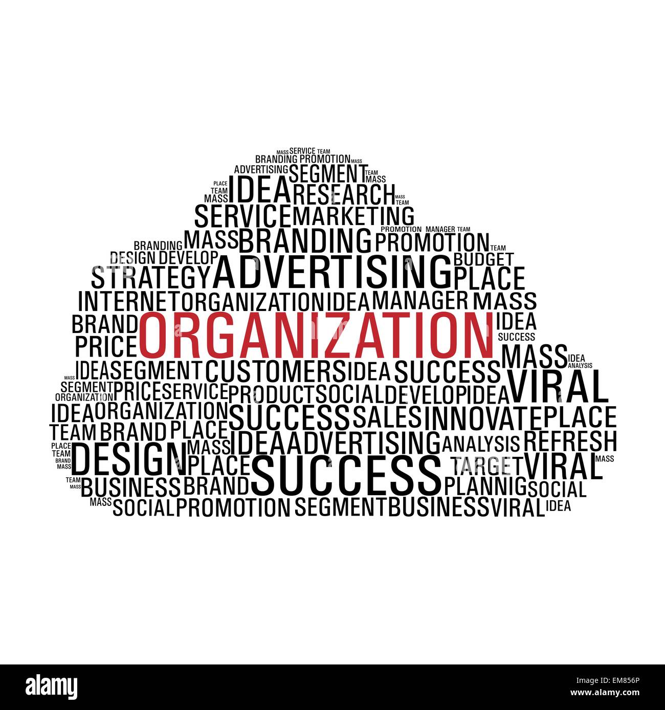 Marketing comunicazione cloud isolato Illustrazione Vettoriale