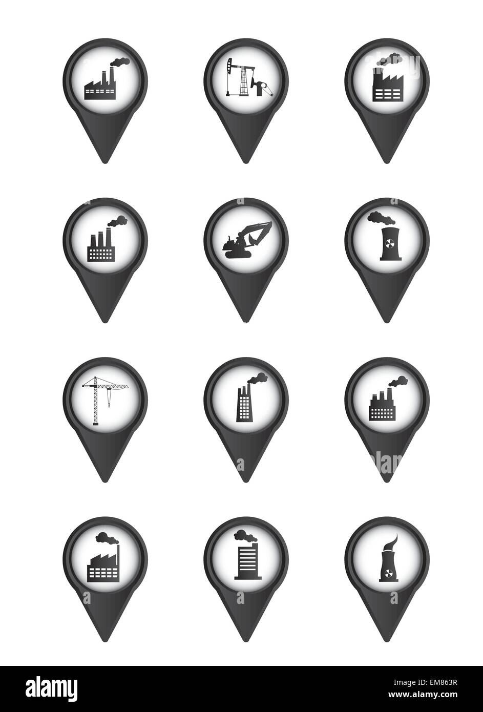 Icone di industria Illustrazione Vettoriale