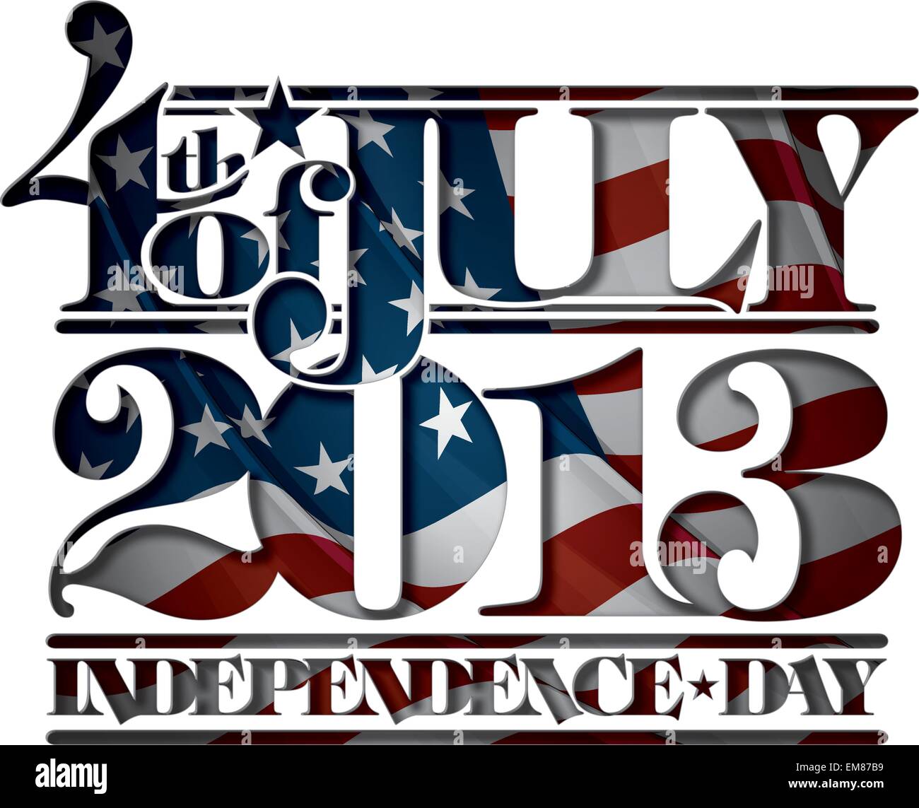 Via del luglio 2013 Giorno di Indipendenza di disinnesto Illustrazione Vettoriale