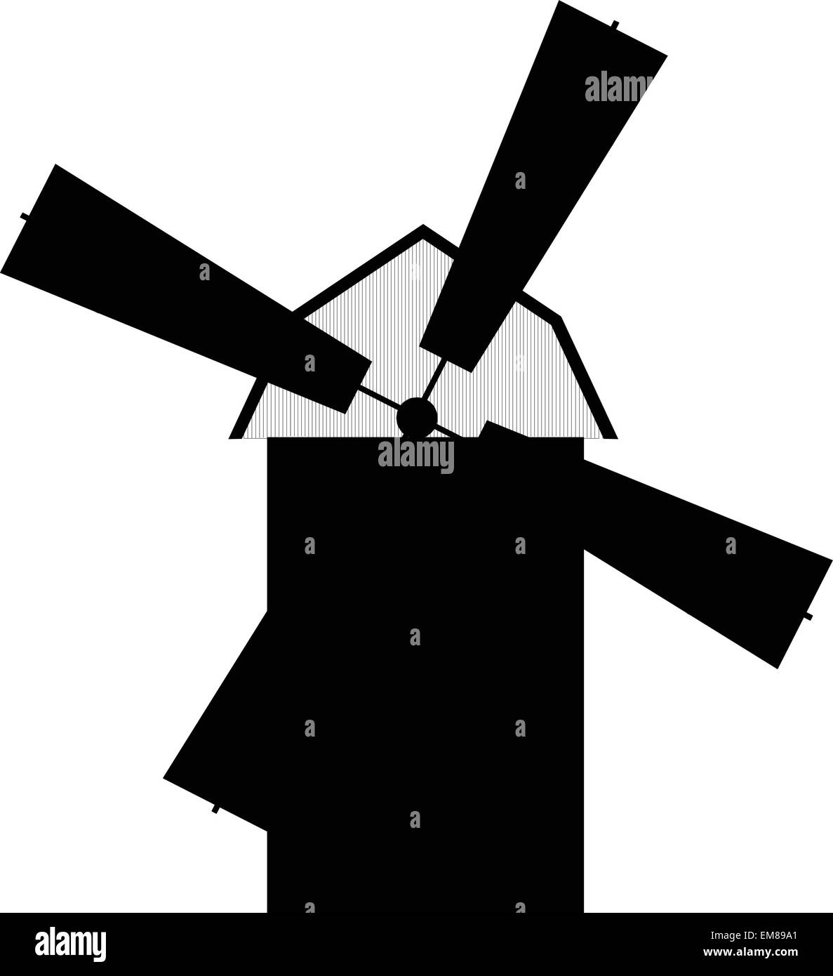 Mulino a vento silhouette (vector) Illustrazione Vettoriale