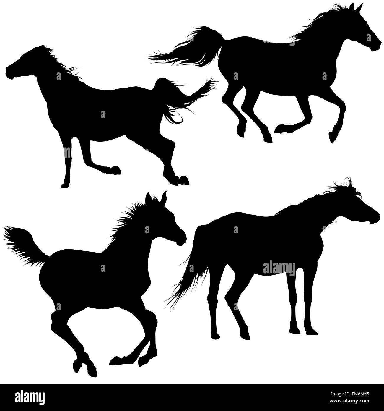 Cavalli Collezione sagome Illustrazione Vettoriale