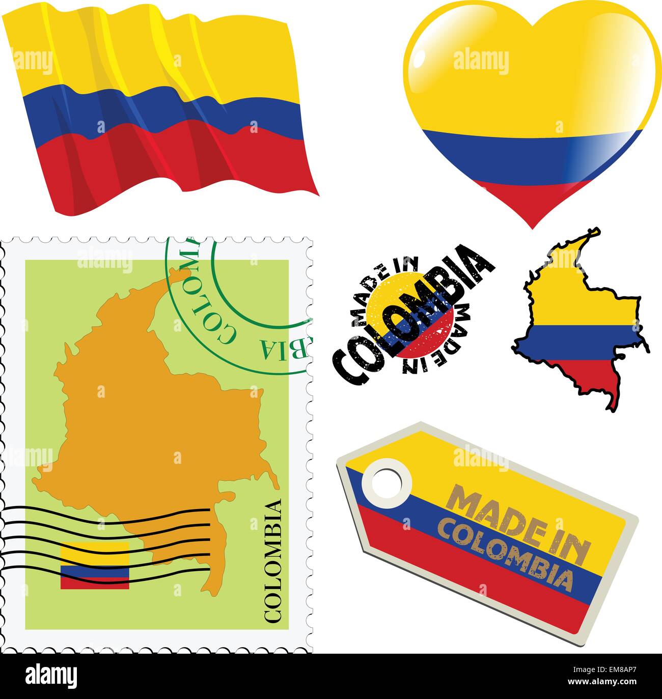 Colori nazionali della Colombia Illustrazione Vettoriale