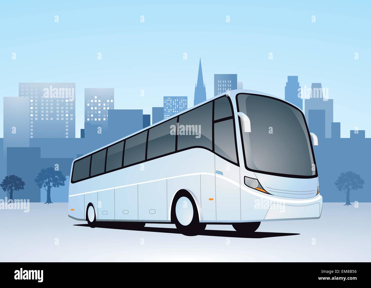 Città viaggiare in autobus Illustrazione Vettoriale