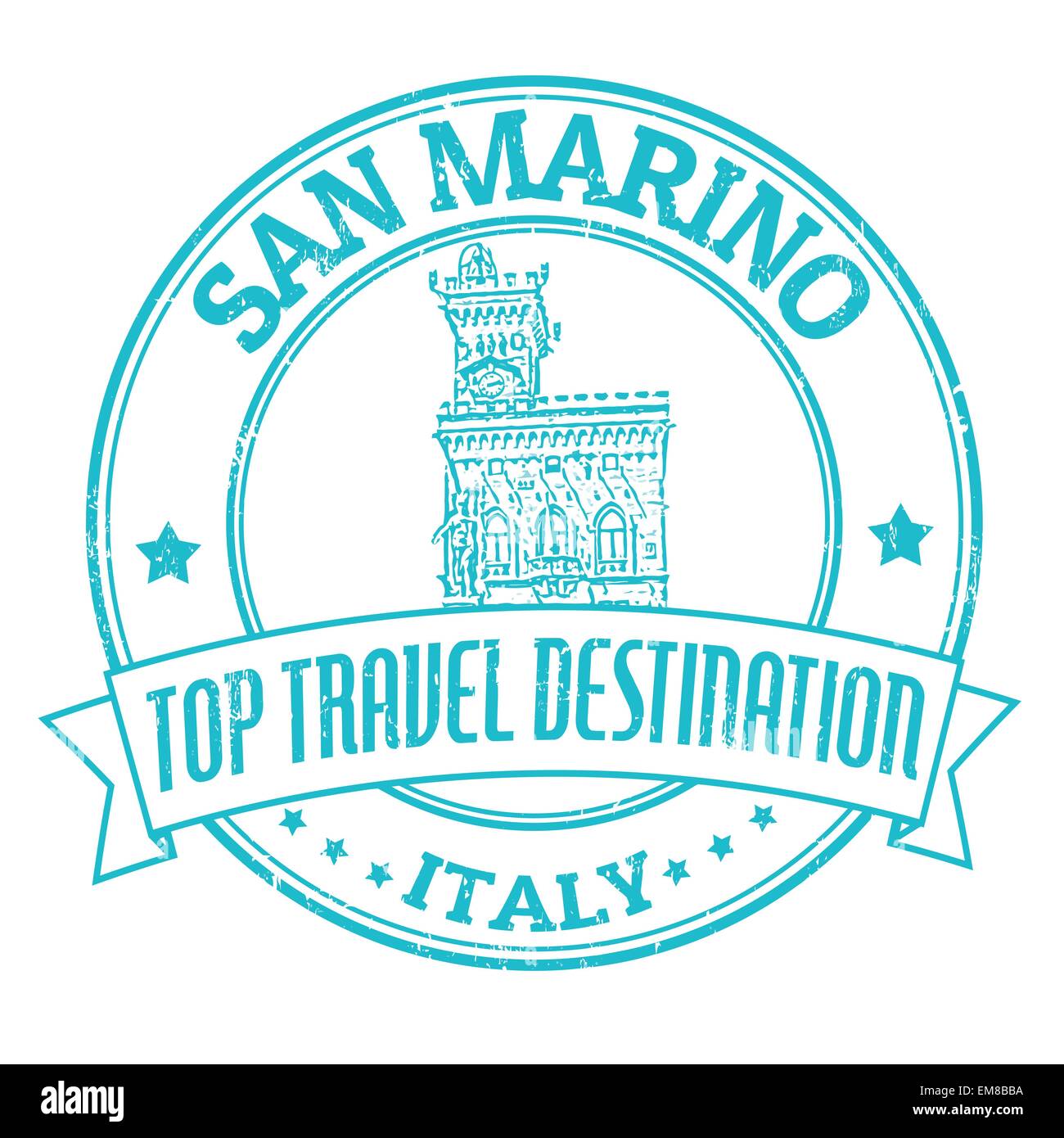 La Repubblica di San Marino, Italia timbro Illustrazione Vettoriale