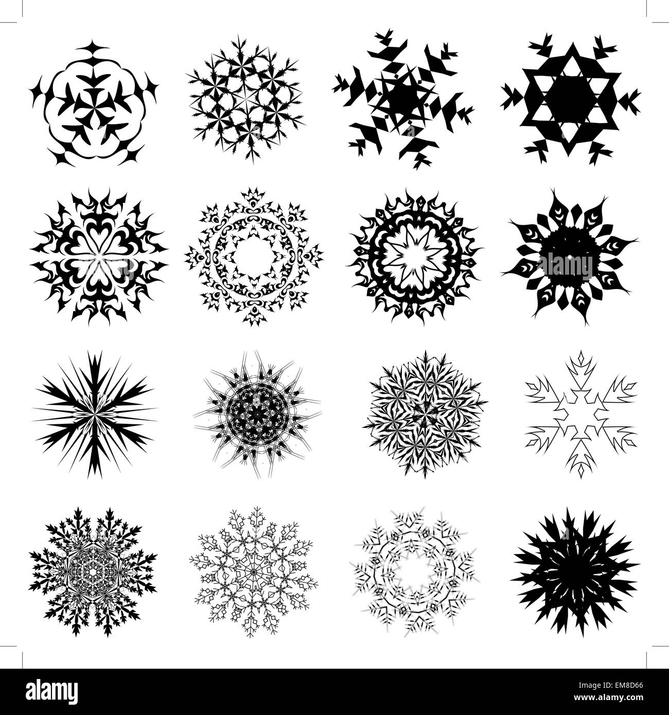 Insieme del fiocco di neve Illustrazione Vettoriale