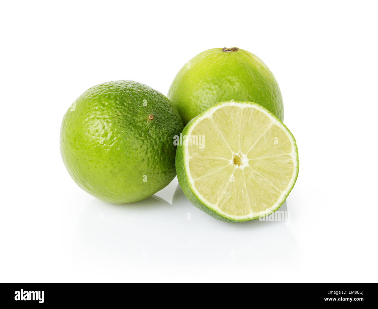 Lime fresco frutta isolato su bianco Foto Stock