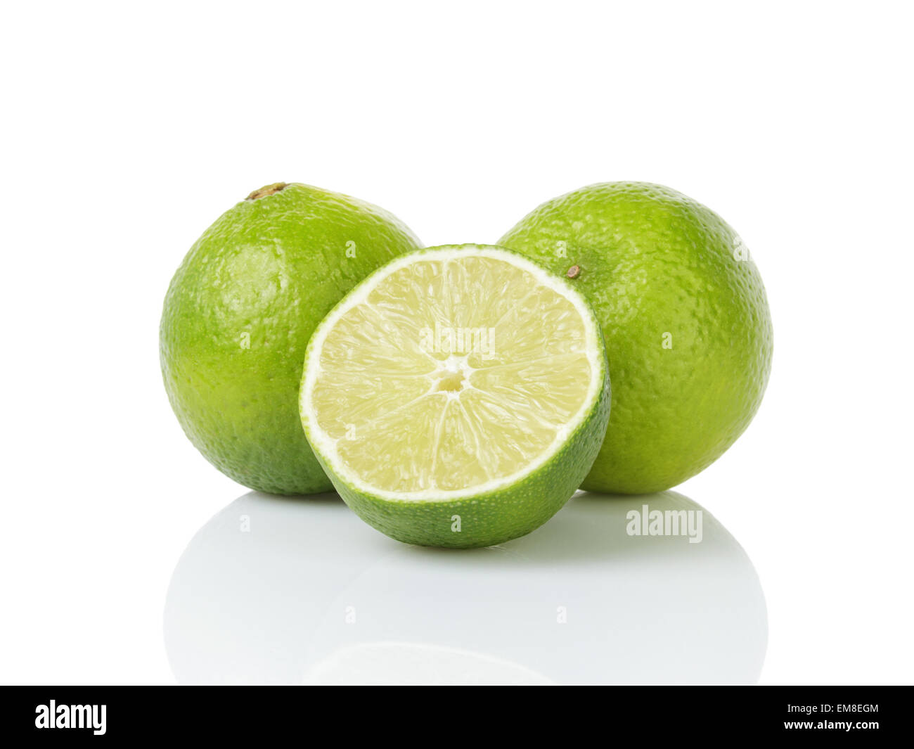 Lime fresco frutta isolato su bianco Foto Stock