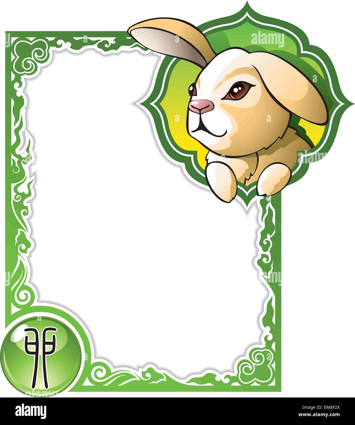 Oroscopo Cinese serie telaio: Coniglio Illustrazione Vettoriale