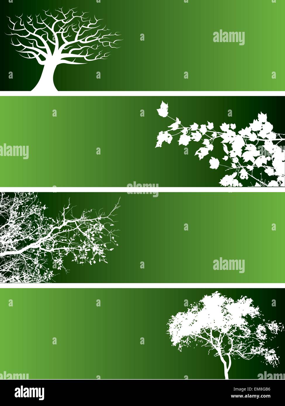 Tree Banner vettore Illustrazione Vettoriale