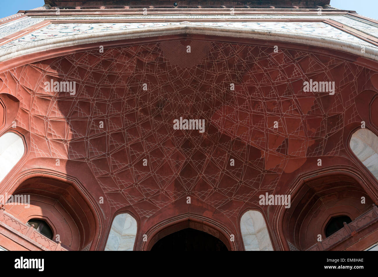 L'ingresso sud al Taj Mahal, Agra, India Foto Stock