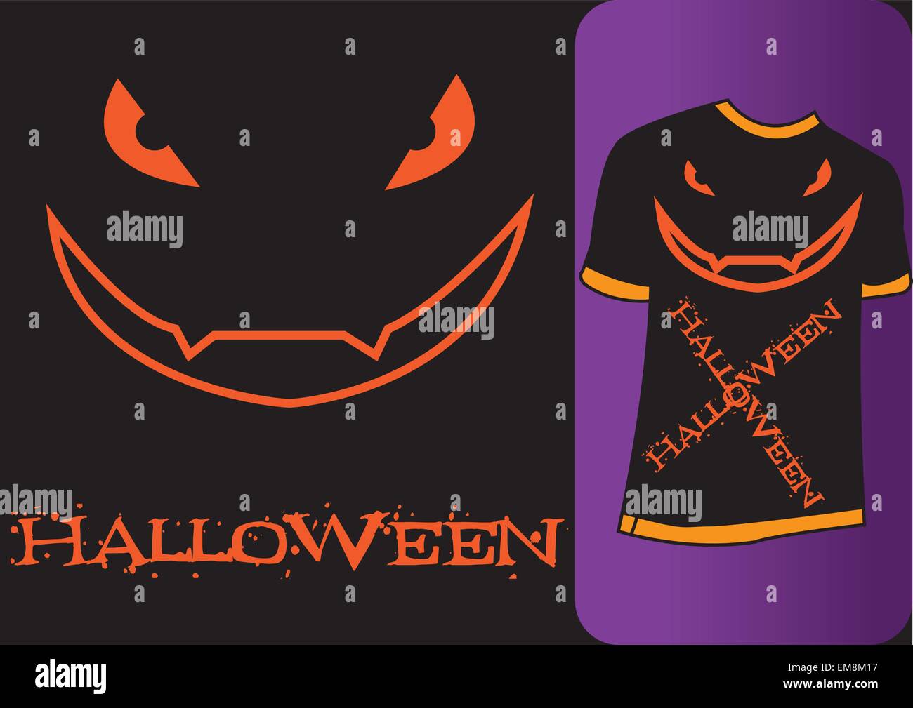 Halloween Tshirt Illustrazione Vettoriale