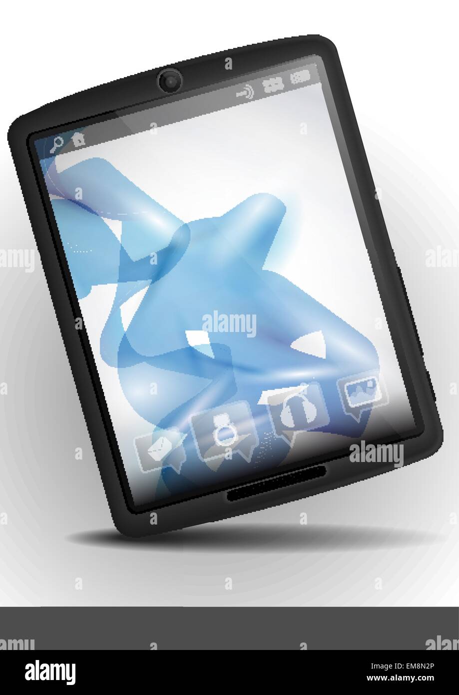 Tablet Pc con Abstract Background di fumo. Illustrazione Vettoriale