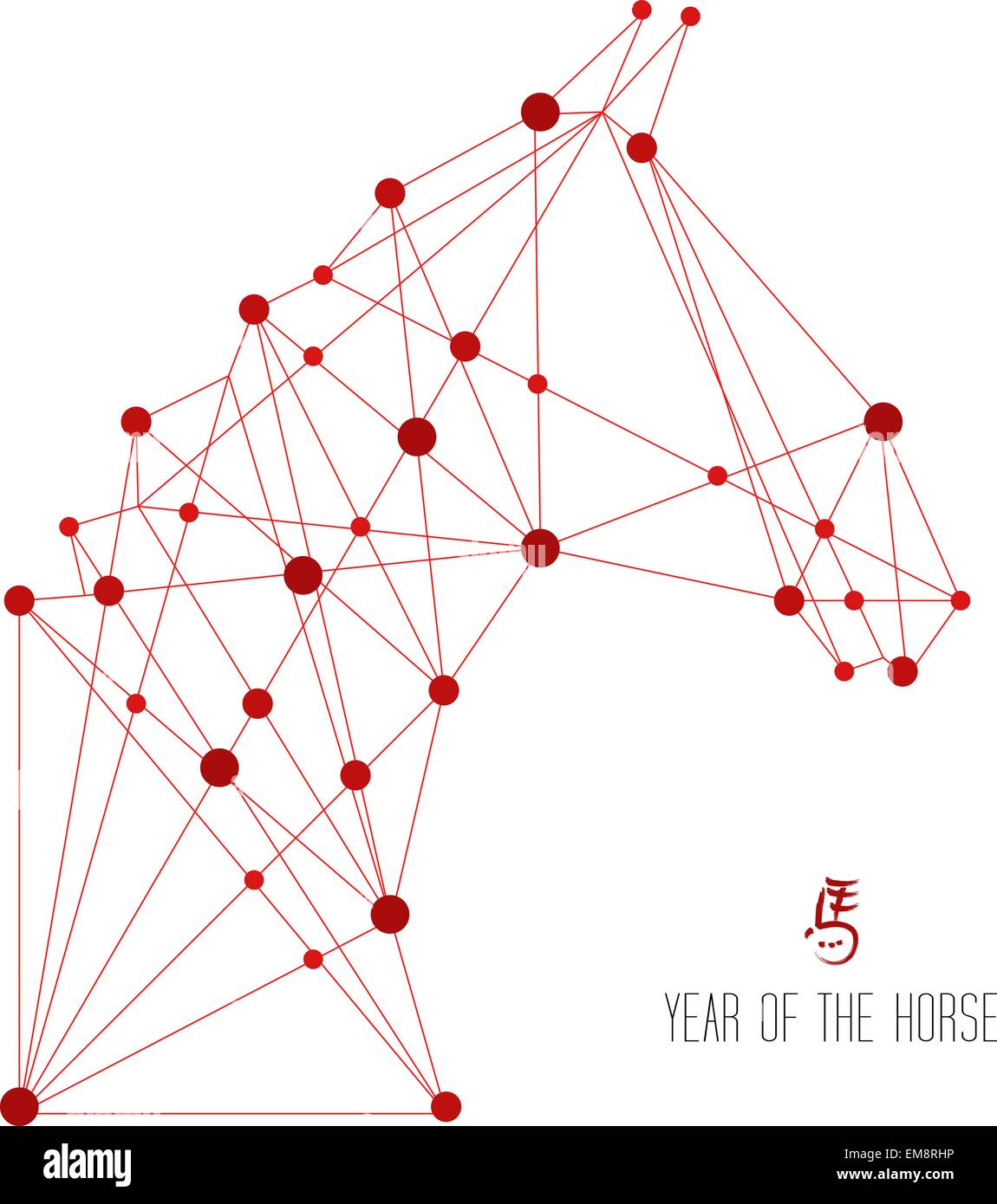 Anno Nuovo Cinese del cavallo web illustrazione forma. Illustrazione Vettoriale