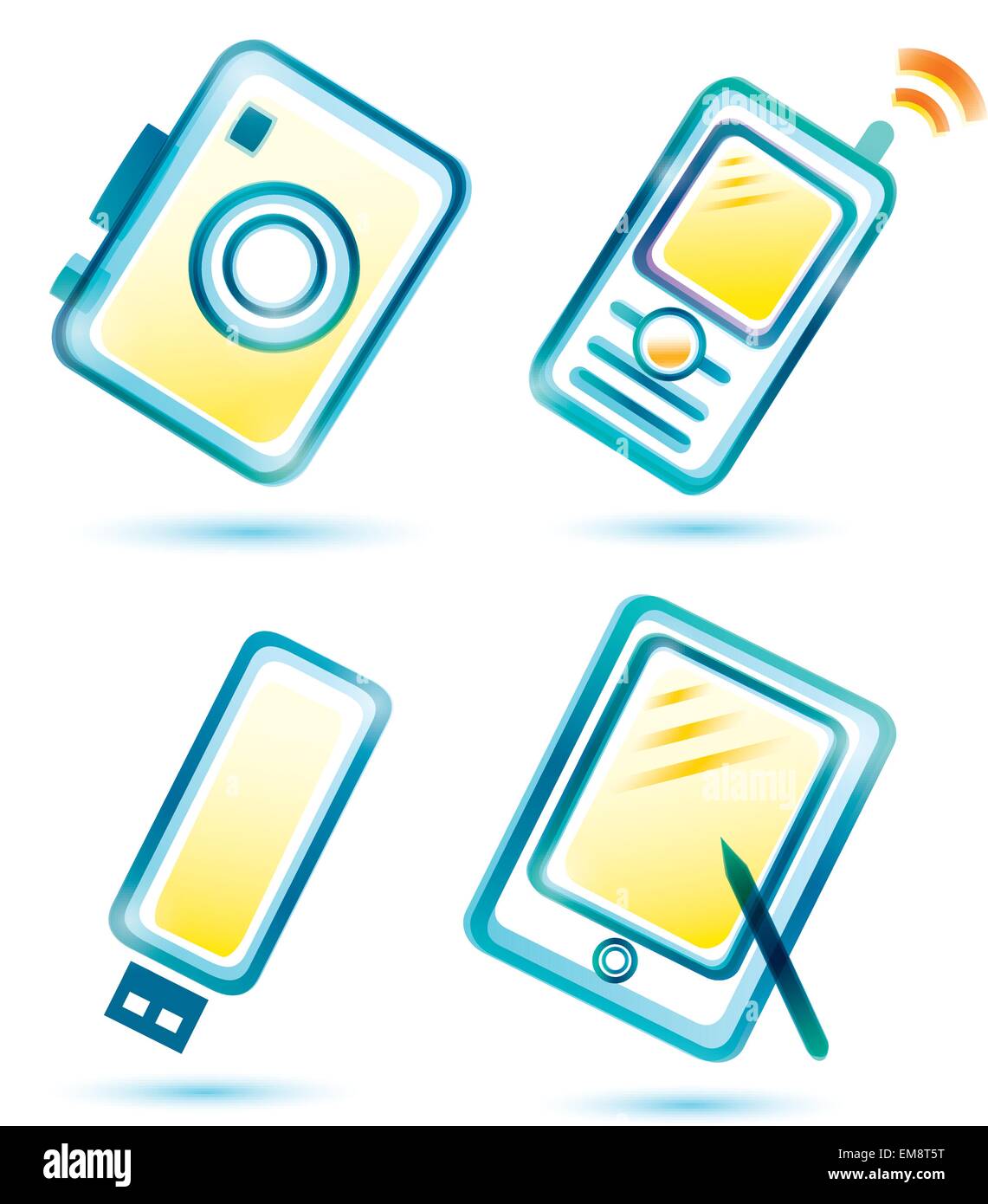 Set di digital multimedia icone vettoriali Illustrazione Vettoriale