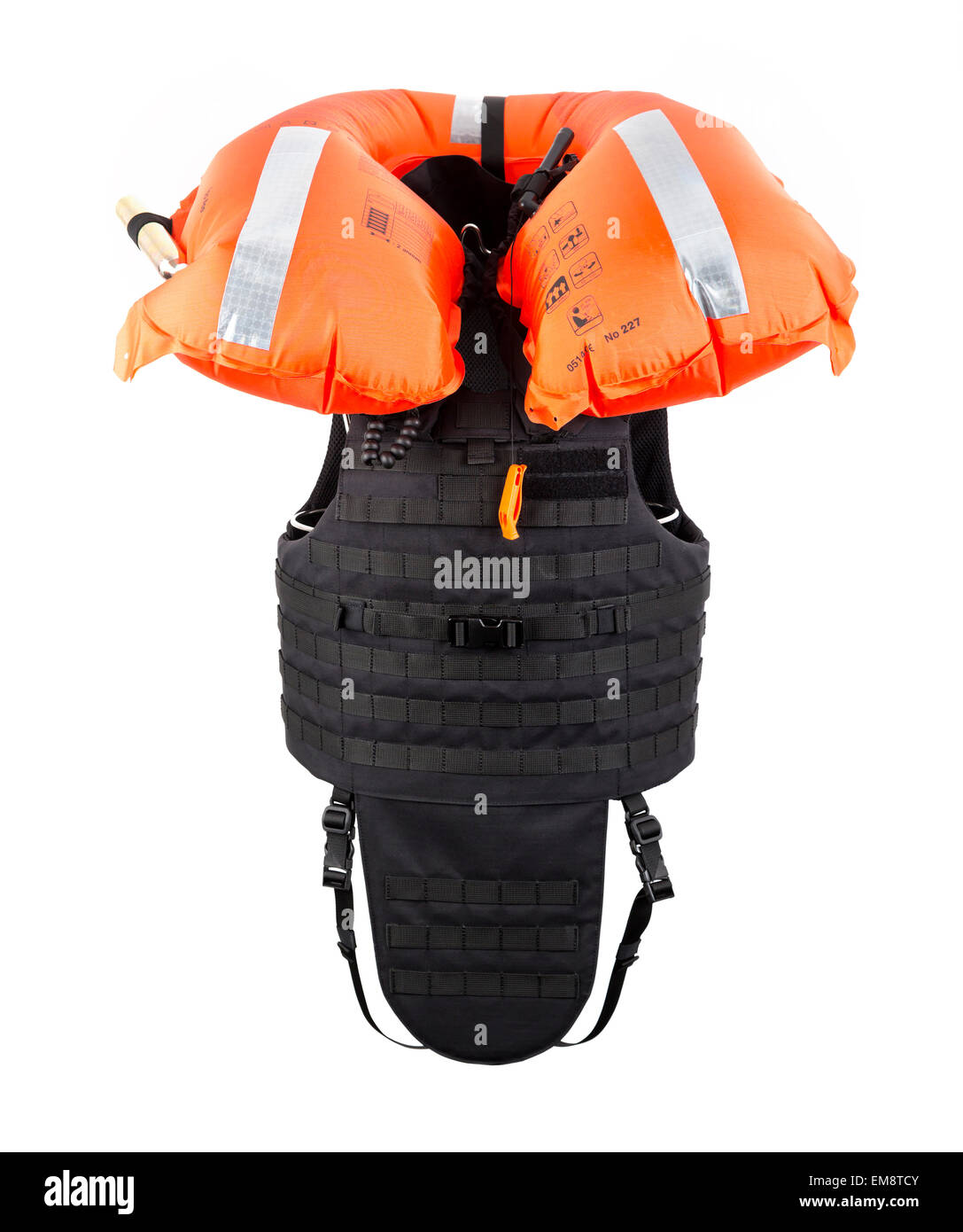 Giubbotto antiproiettile, con cappa di giubbotti di salvataggio, giubbotto antiproiettile copre, Camouflage, nero Foto Stock