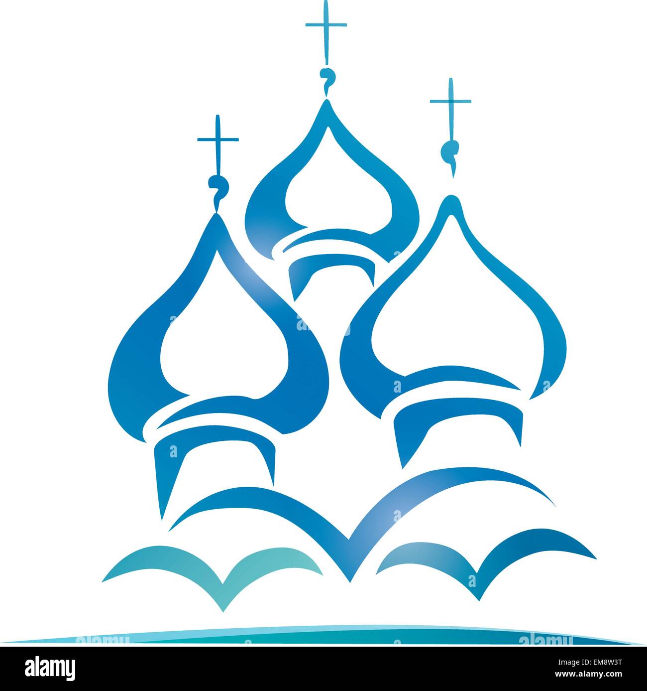 Chiesa russa ortodossa, simbolo del cristianesimo Illustrazione Vettoriale