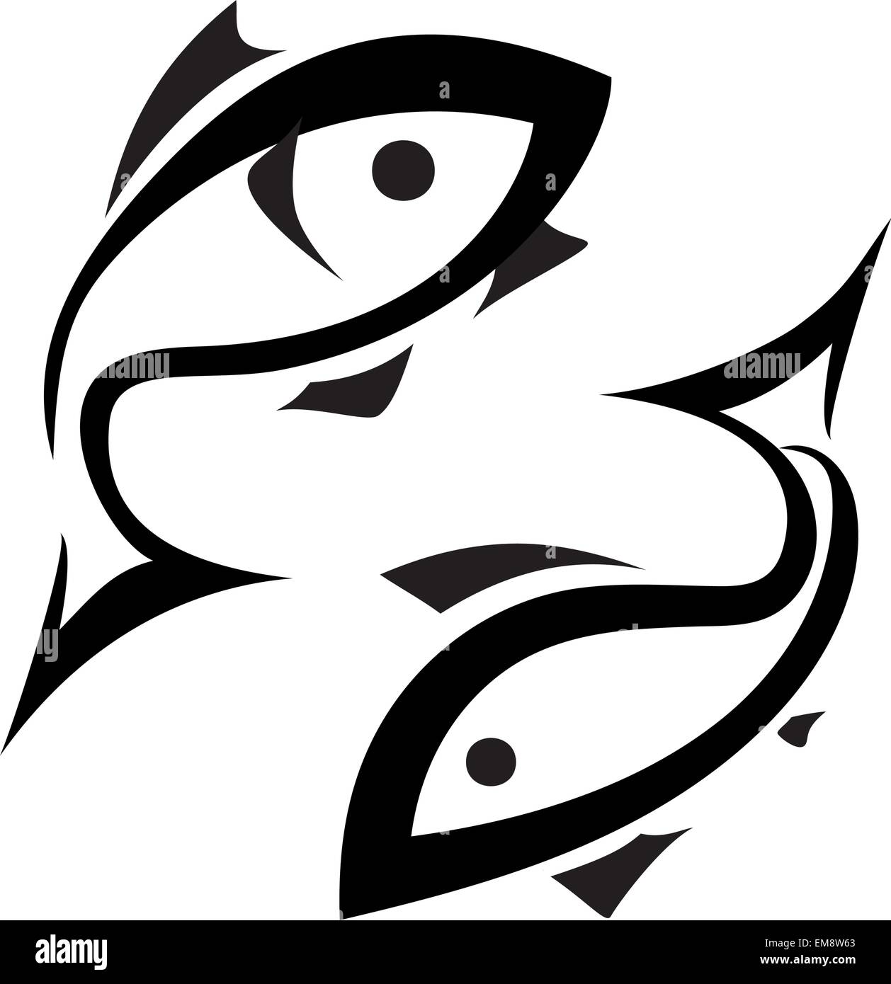 Logo-come vettore di pesce simbolo, isolato set di icone Illustrazione Vettoriale