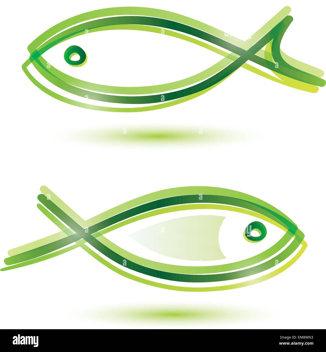 Logo-come vettore di pesce simbolo, isolato iicons impostato Illustrazione Vettoriale