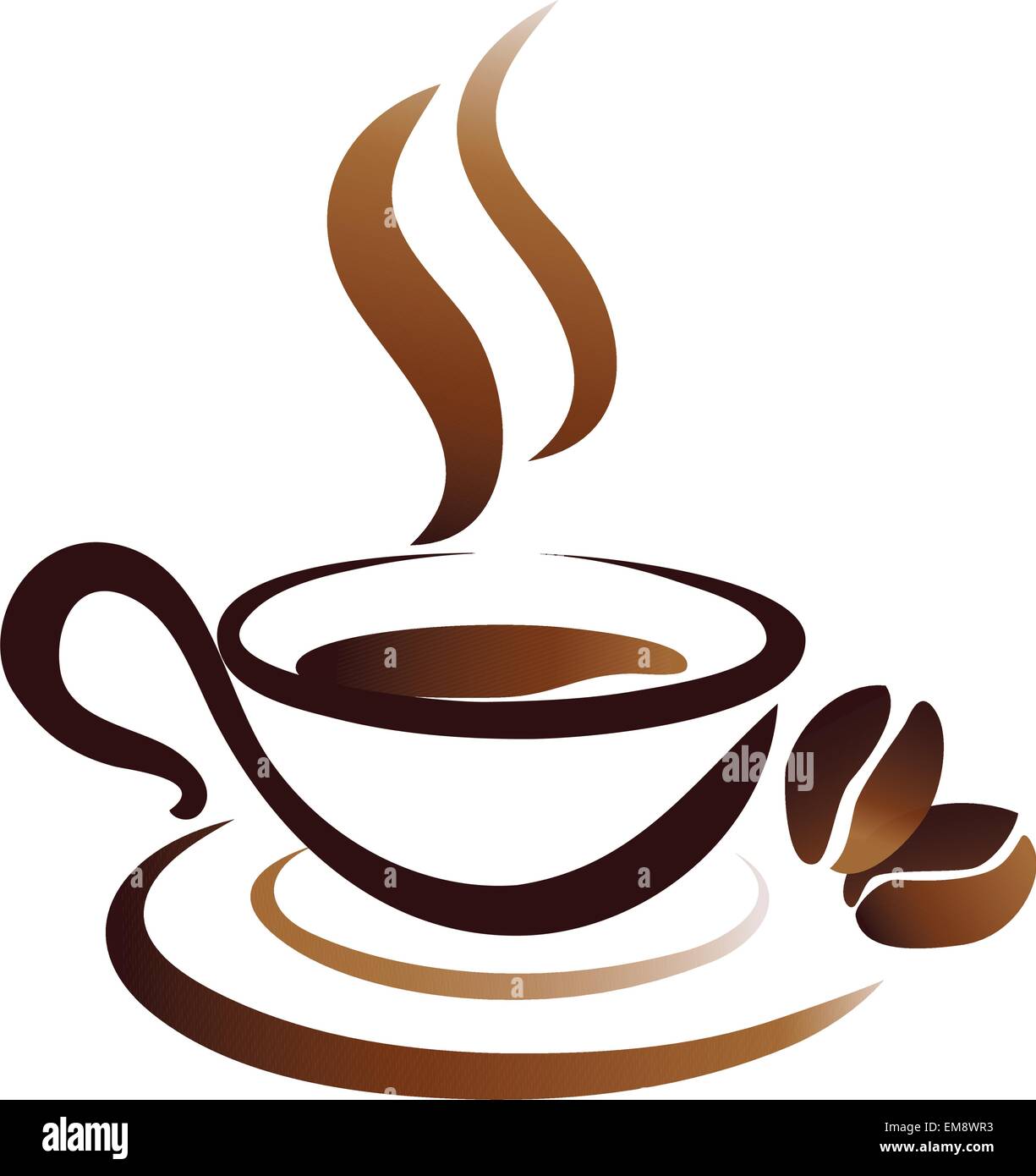 Schizzo della tazza di caffè, stilizzato icona vettore Illustrazione Vettoriale