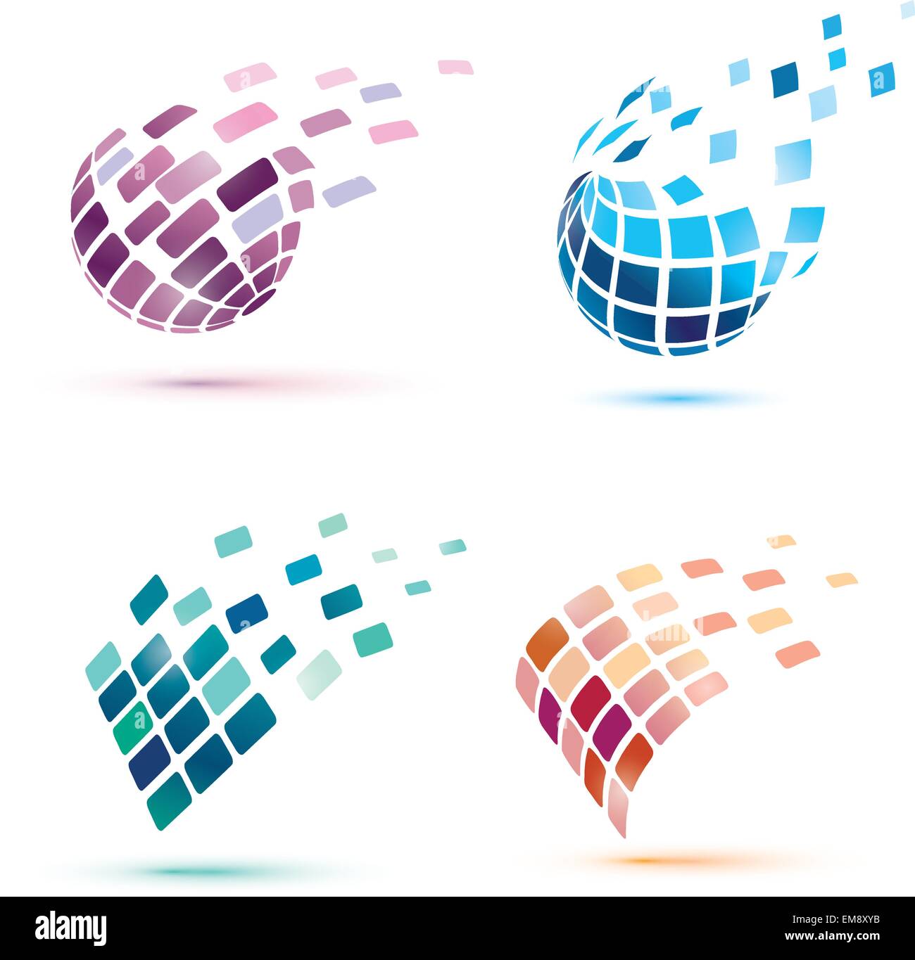 Globo astratto icone, business e comunication concept Illustrazione Vettoriale