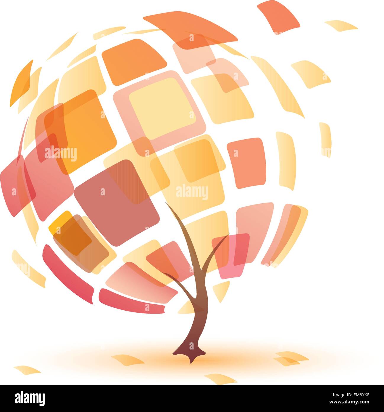 Autumn Tree, astratta icona vettore Illustrazione Vettoriale