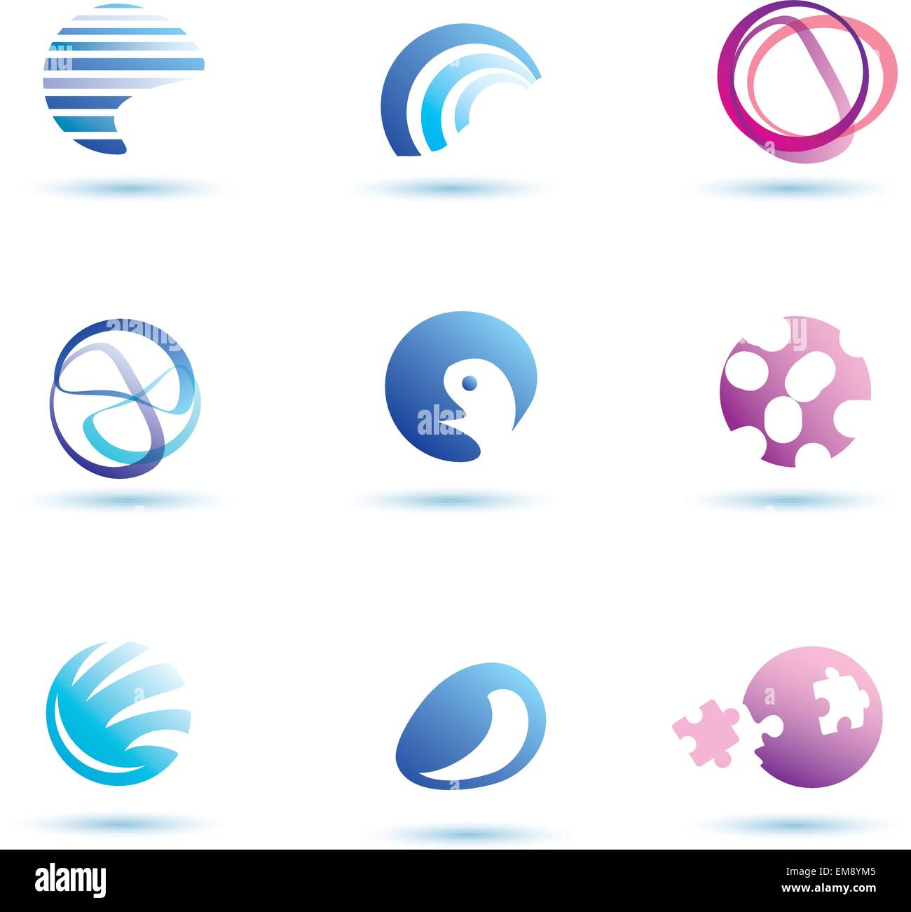 Set di globo astratto icone vettoriali Illustrazione Vettoriale