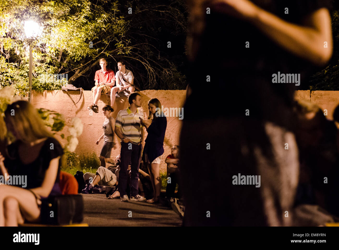 Silent movie notte nel museo Azgur a Minsk, grande evento della metropolitana per la Bielorussia che raccoglie un sacco di giovani, Nagual Foto Stock