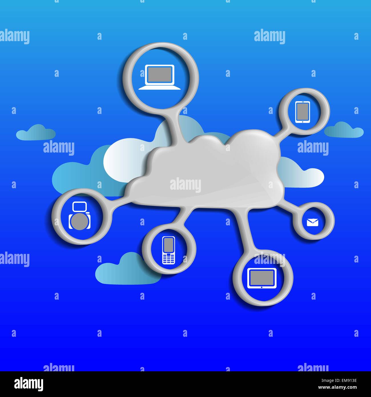 Il Cloud Computing concetto. Illustrazione Vettoriale
