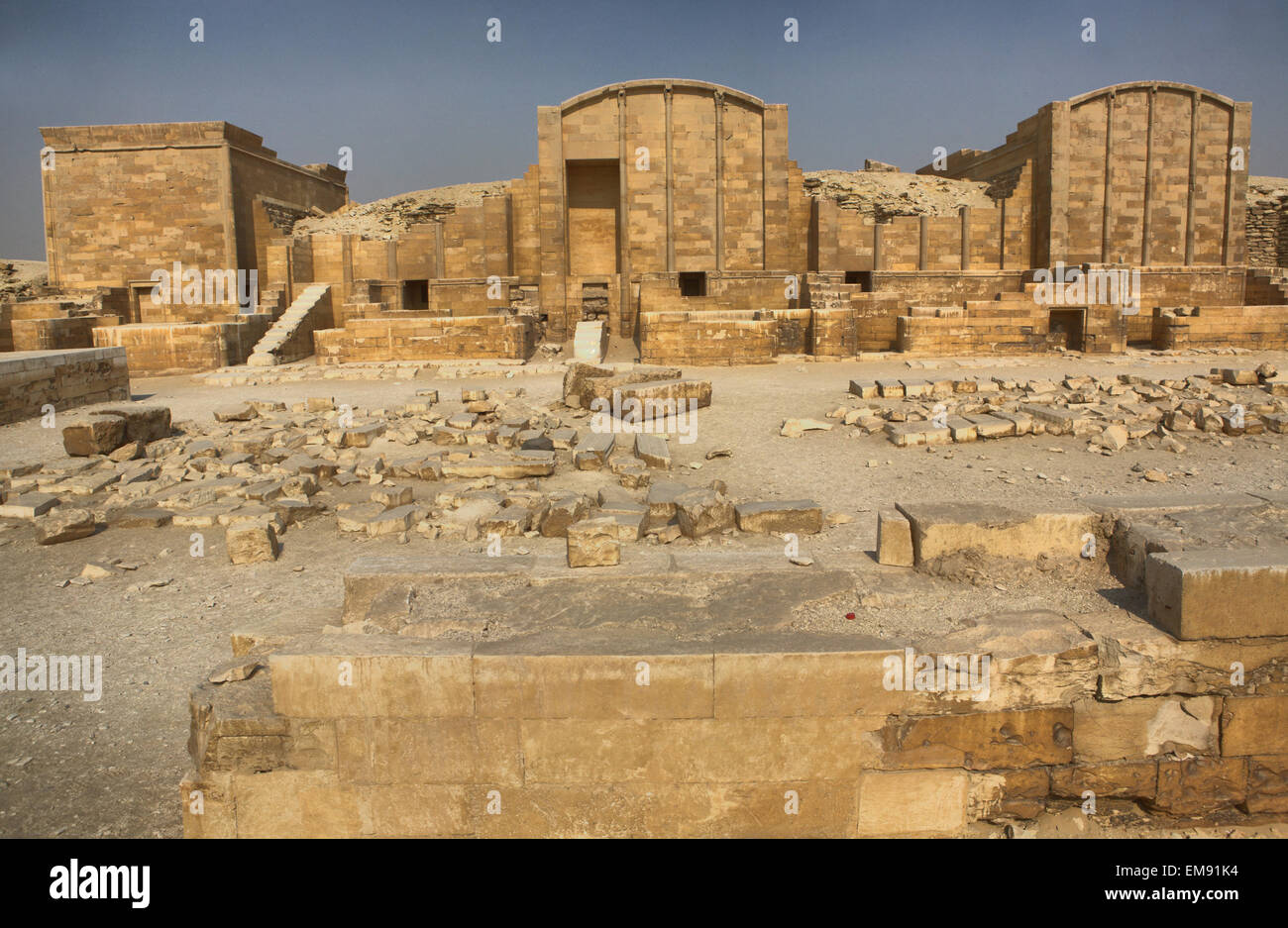 Templi del complesso del festival. Complesso funebre di Djoser a Saqqara. Necropoli per l'antica capitale egiziana Memphis Foto Stock