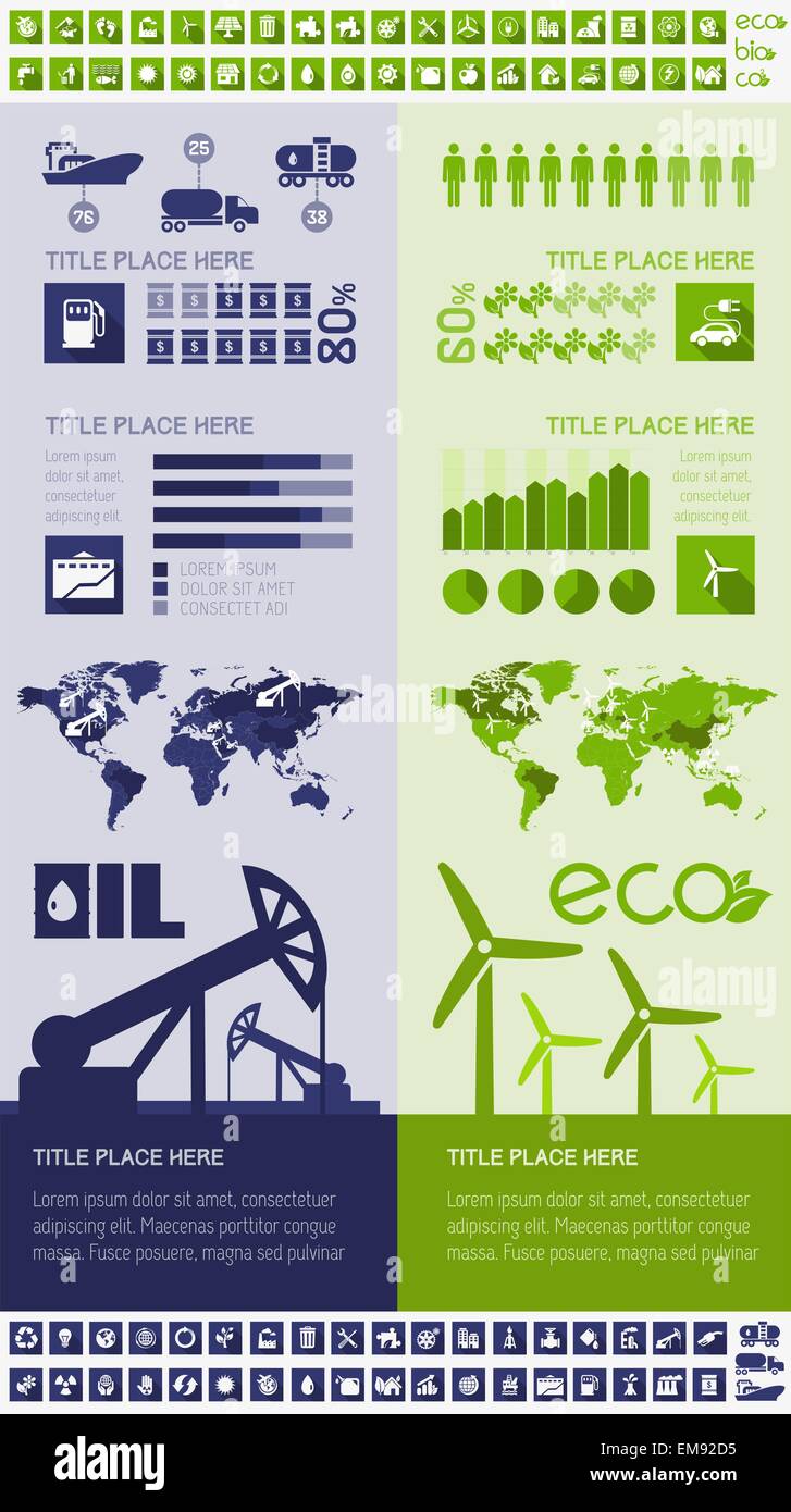 Industria petrolifera modello infografico Illustrazione Vettoriale