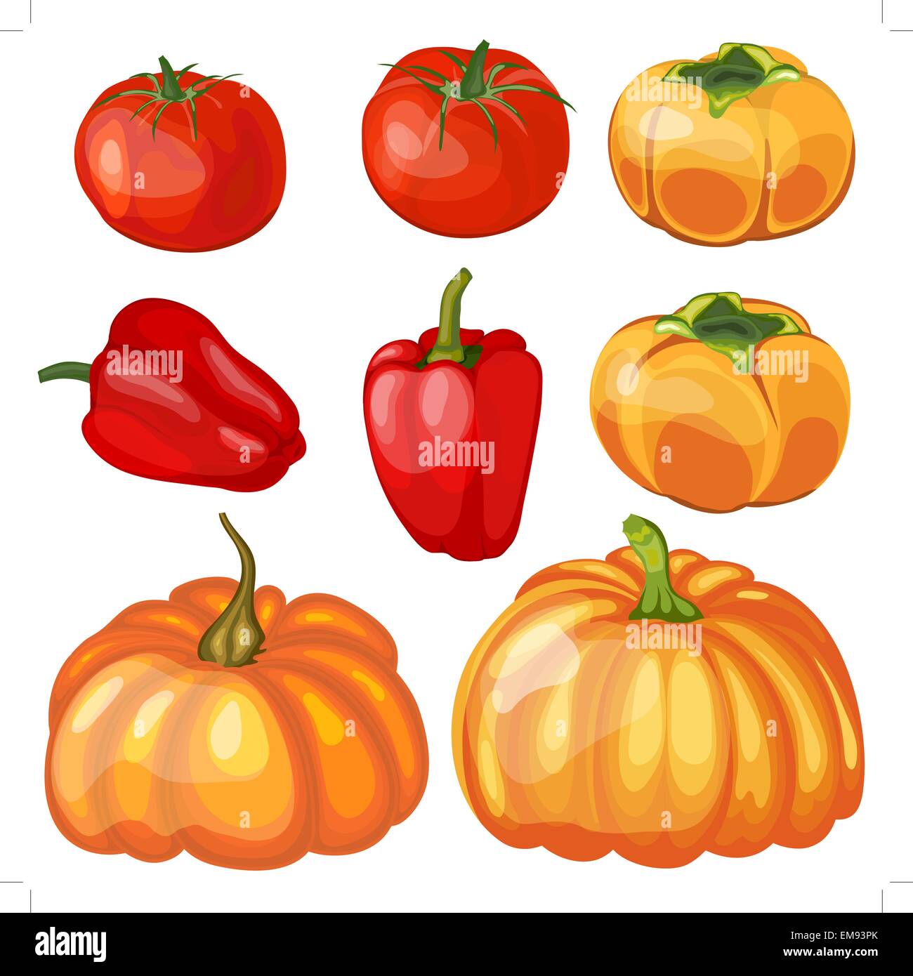 Set di Thankgivings giorno icone di vegetali Illustrazione Vettoriale