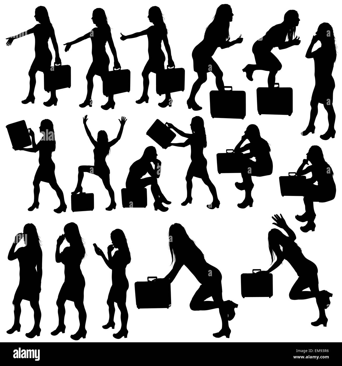 Business Silhouette di donna Illustrazione Vettoriale