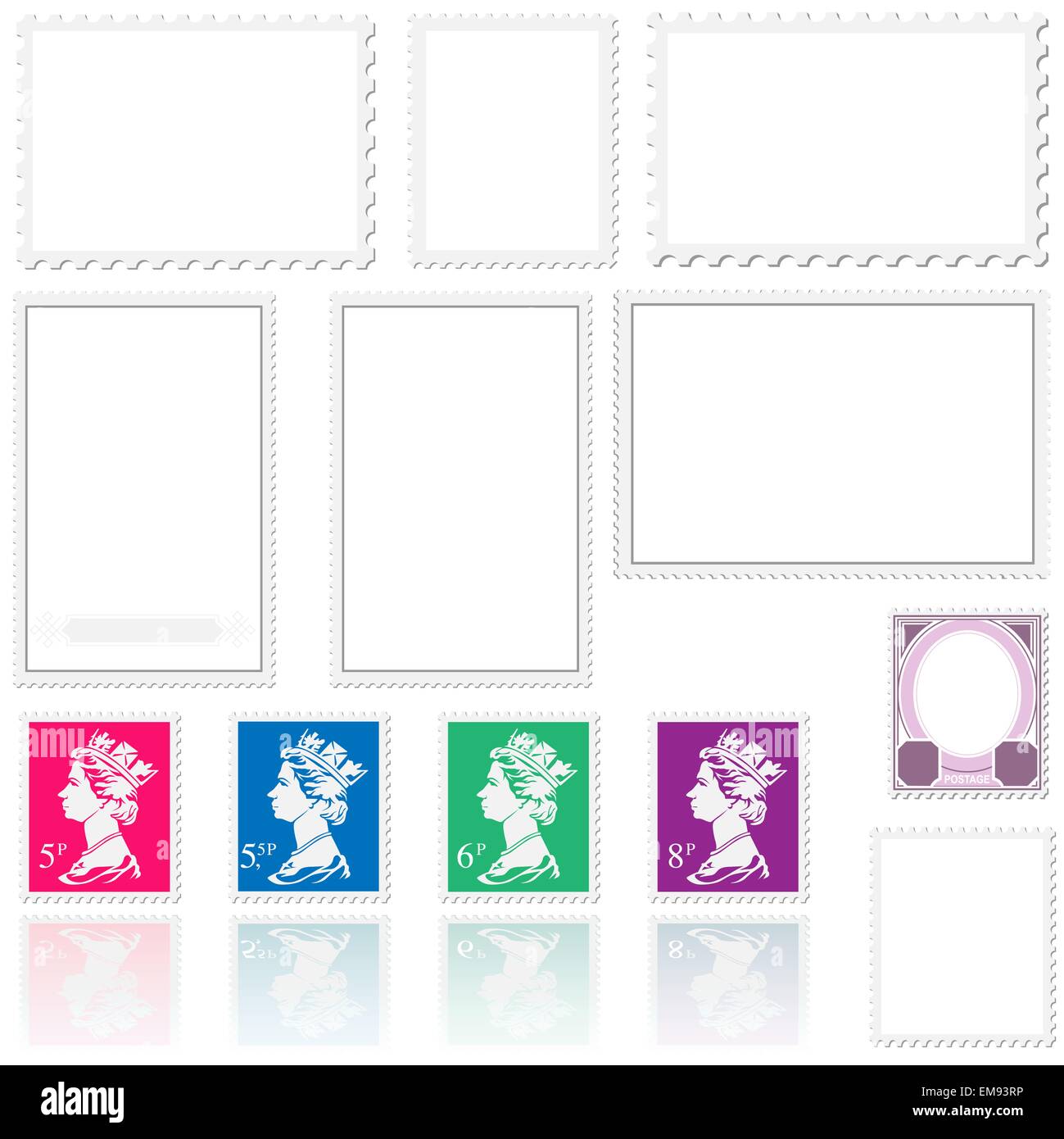 Modello del timbro postale Illustrazione Vettoriale